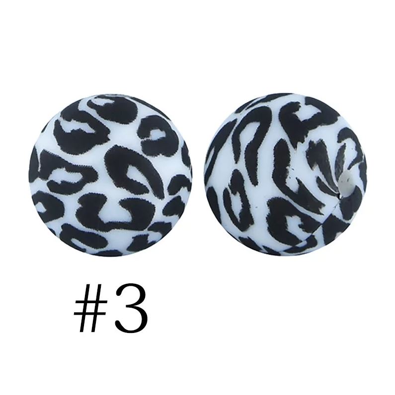12mm Round Silicone Beads - Printed