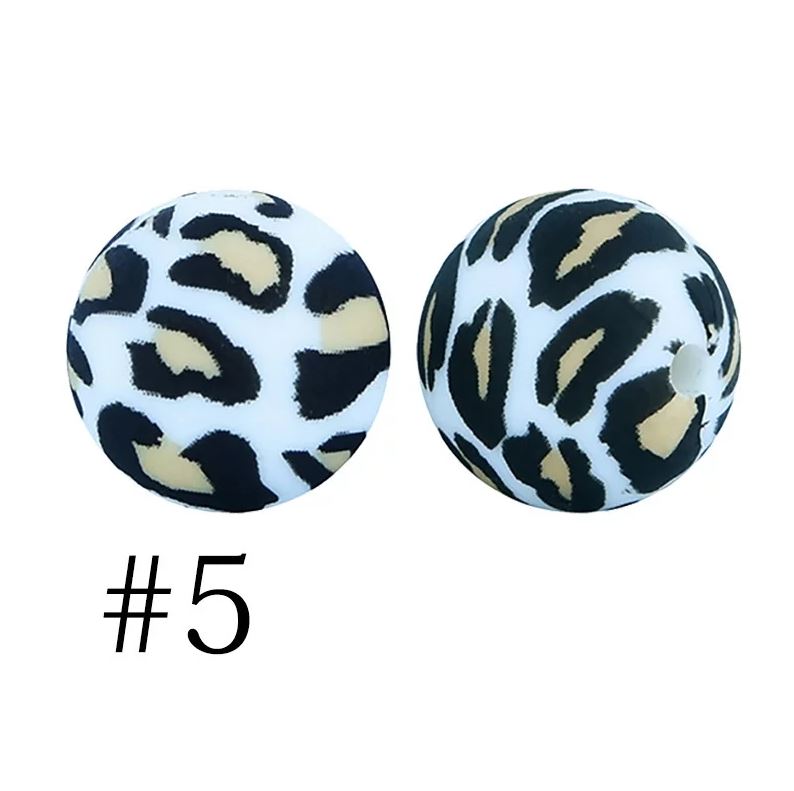 12mm Round Silicone Beads - Printed
