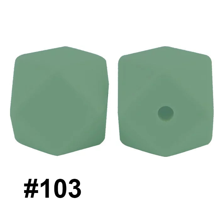 14mm Hexagon Silicone Beads