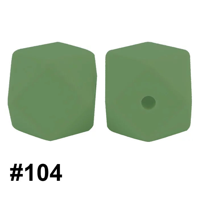 14mm Hexagon Silicone Beads
