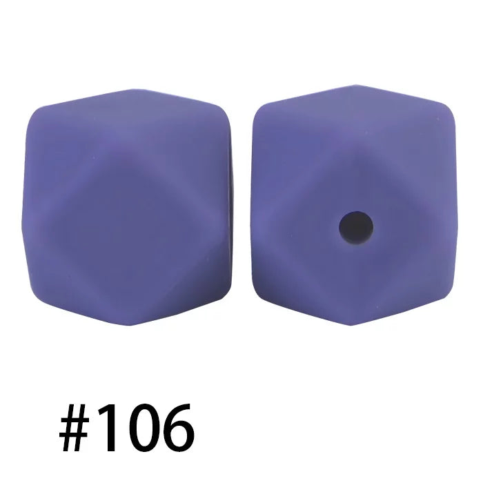 14mm Hexagon Silicone Beads