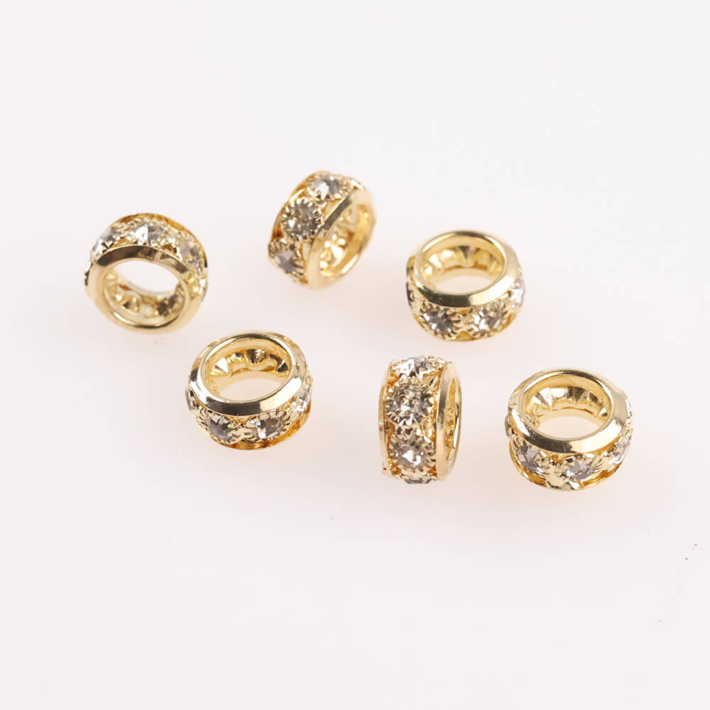 10mm Rhinestone Spacer Beads