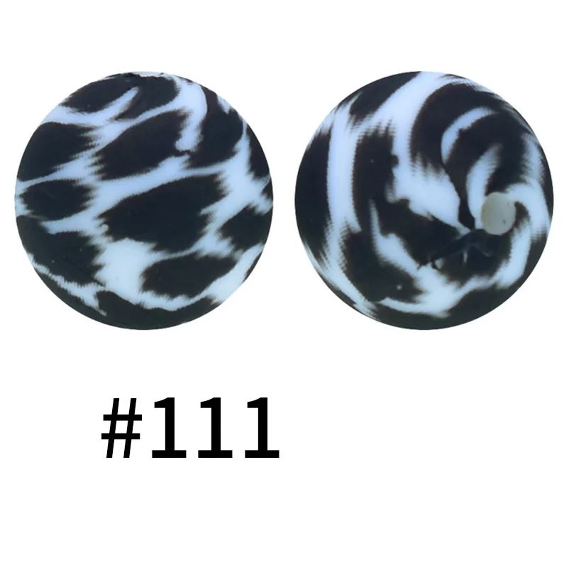 15mm Round Silicone Beads - Printed