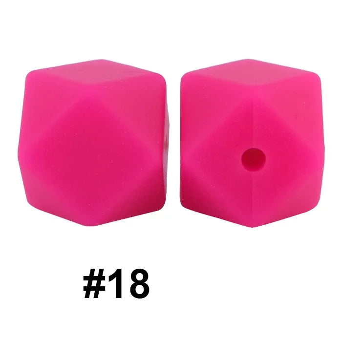 14mm Hexagon Silicone Beads