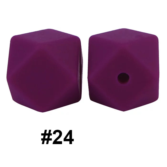 14mm Hexagon Silicone Beads