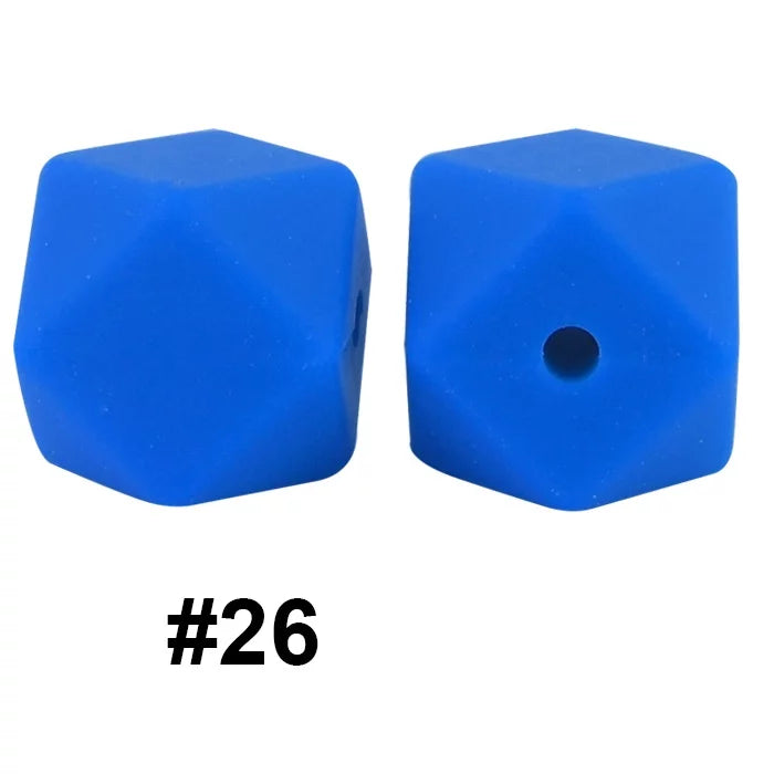 14mm Hexagon Silicone Beads