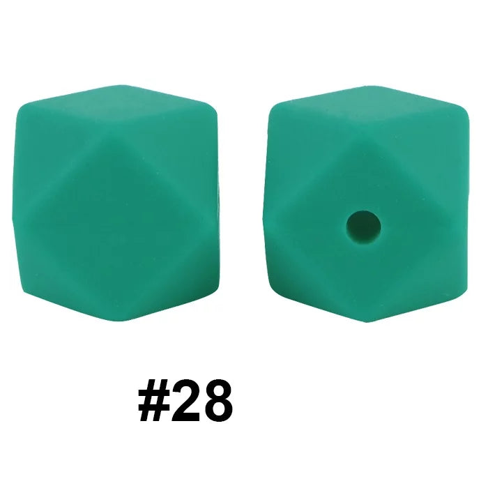 14mm Hexagon Silicone Beads