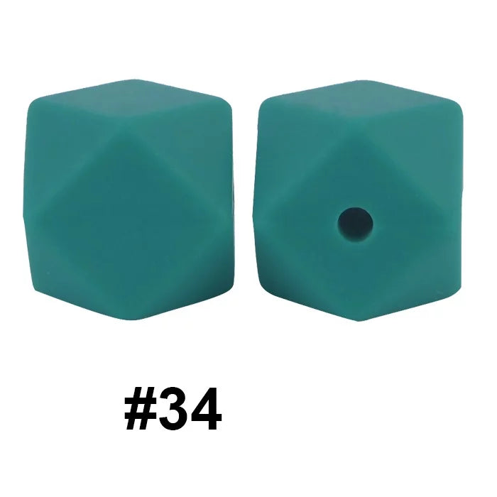 14mm Hexagon Silicone Beads