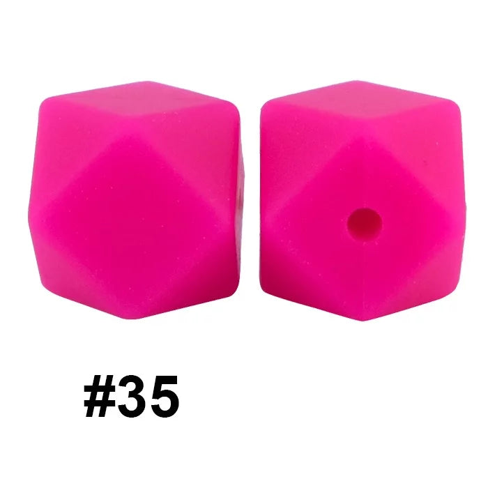 14mm Hexagon Silicone Beads