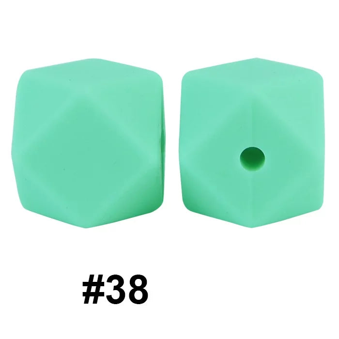 14mm Hexagon Silicone Beads