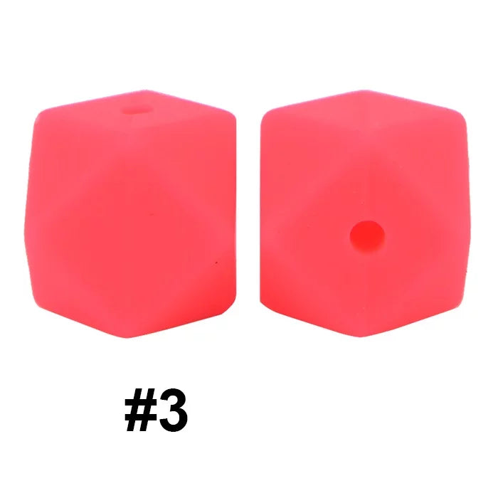 14mm Hexagon Silicone Beads