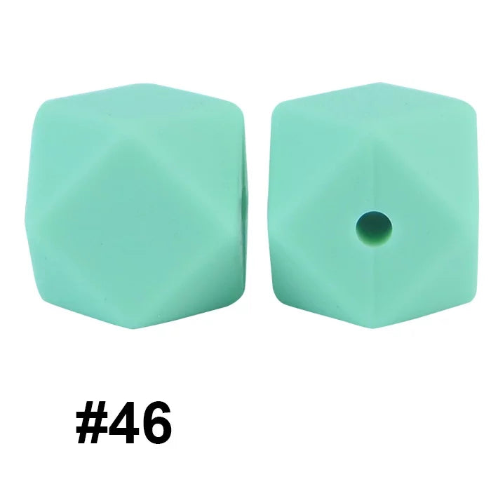 14mm Hexagon Silicone Beads