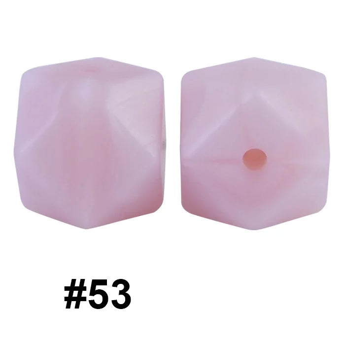 14mm Hexagon Silicone Beads