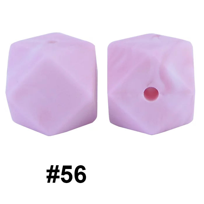 14mm Hexagon Silicone Beads