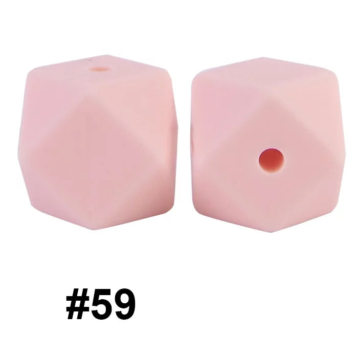 14mm Hexagon Silicone Beads