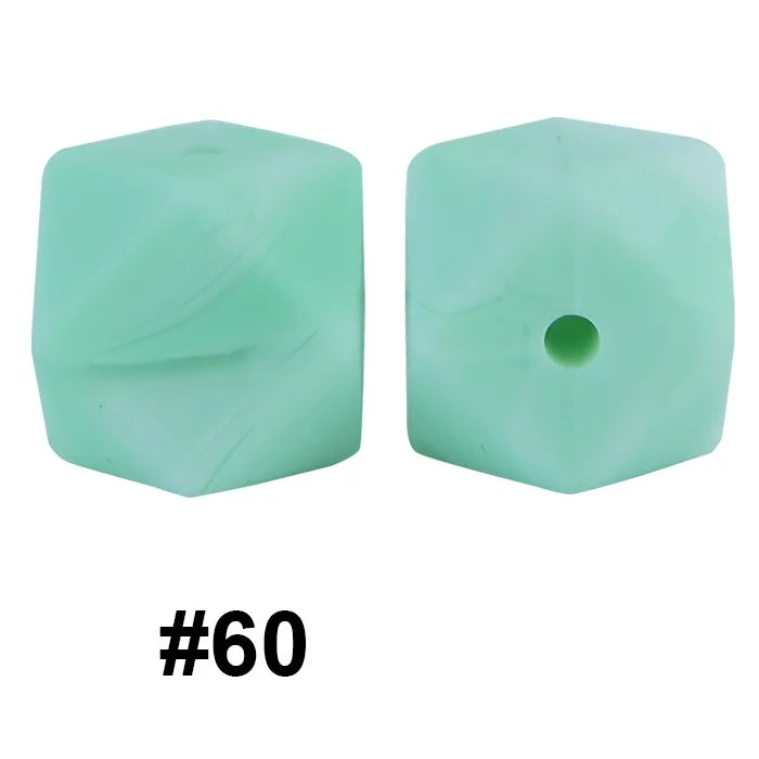 14mm Hexagon Silicone Beads