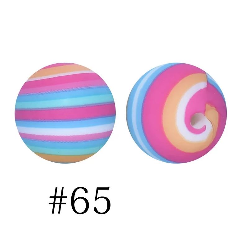 15mm Round Silicone Beads - Printed