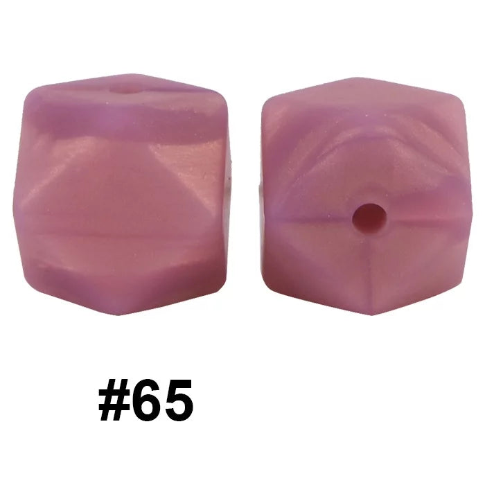14mm Hexagon Silicone Beads