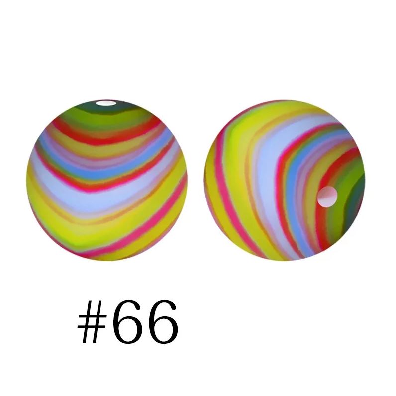 12mm Round Silicone Beads - Printed