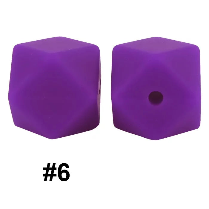 14mm Hexagon Silicone Beads