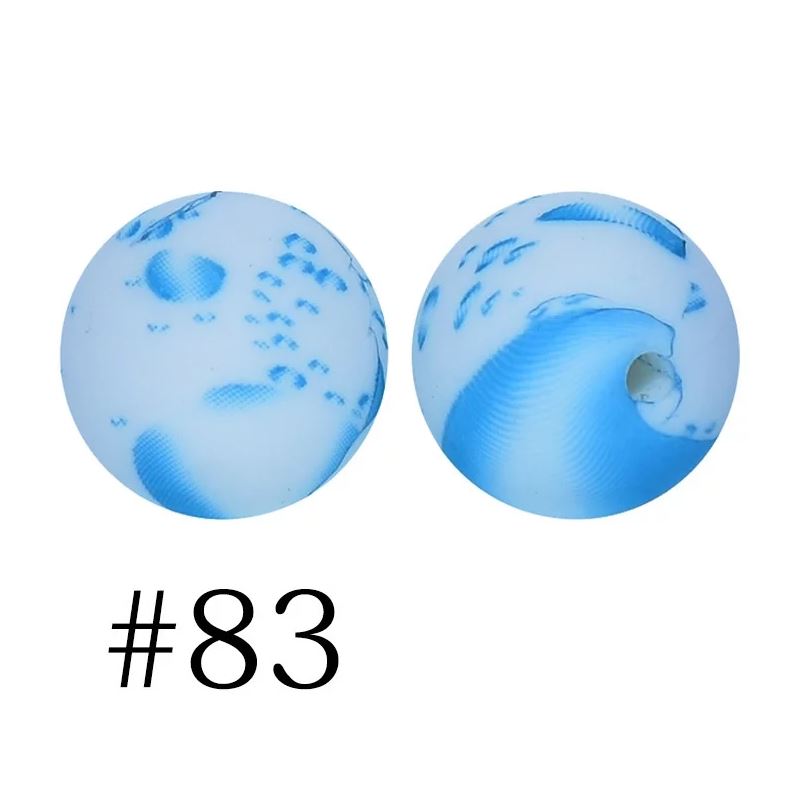 12mm Round Silicone Beads - Printed