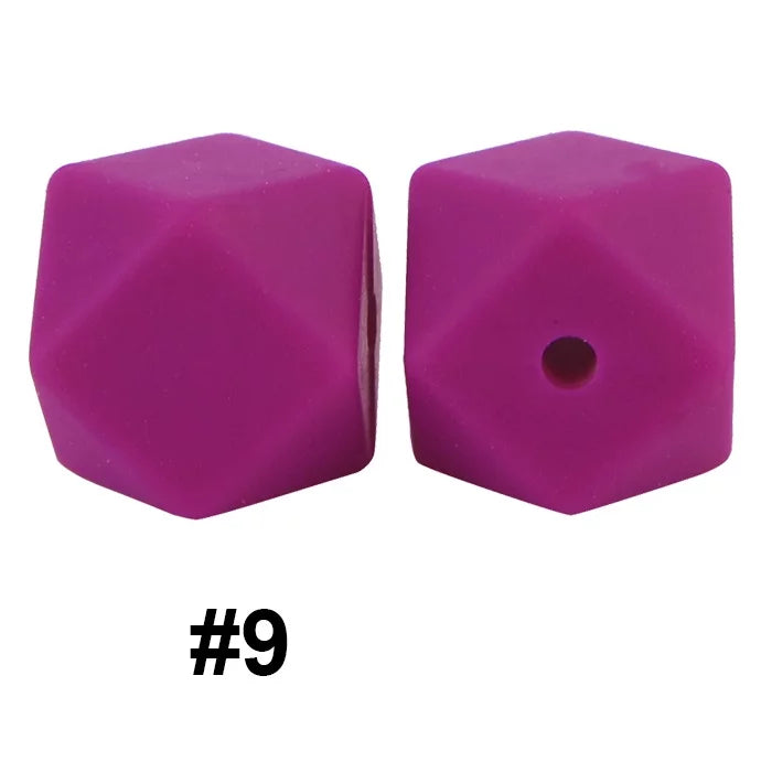 14mm Hexagon Silicone Beads