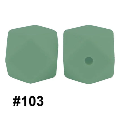 14mm Hexagon Silicone Beads