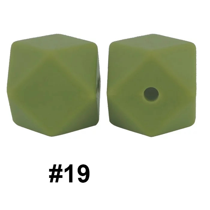 14mm Hexagon Silicone Beads