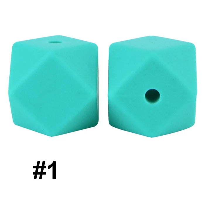 14mm Hexagon Silicone Beads