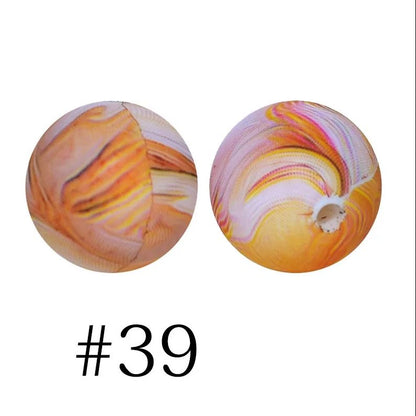 15mm Round Silicone Beads - Printed