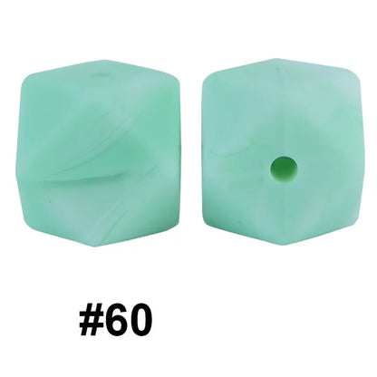 14mm Hexagon Silicone Beads