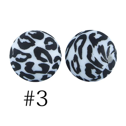 15mm Round Silicone Beads - Printed